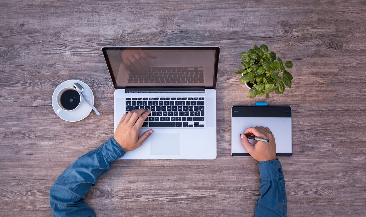 Self-employed professional working on a laptop at home